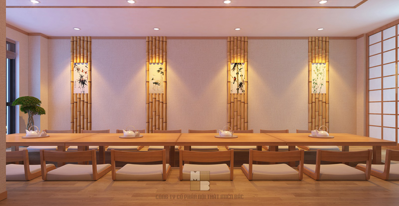 Thiết kế nội thất nhà hàng kiểu Nhật Haru sang trọng - Phòng VIP 2 - H2